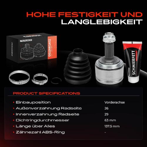 Frankberg 1x Antriebswelle Gelenksatz Vorderachse für Honda Civic IX Tourer FK 2014-2016 Bild Frankberg 1x Antriebswelle Gelenksatz Vorderachse für Honda Civic IX Tourer FK 2014-2016