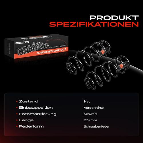 2x Fahrwerksfeder Vorderachse für Smart Cabrio 450 City-Coupe 0.6L 0.8L 2001-2003 Bild 2x Fahrwerksfeder Vorderachse für Smart Cabrio 450 City-Coupe 0.6L 0.8L 2001-2003