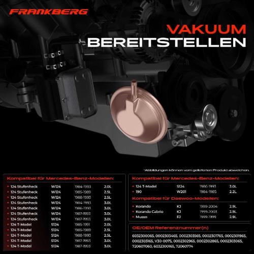 1x Unterdruckpumpe für Mercedes-Benz 124 Stufenheck W124 S124 W201 W202 Bild 1x Unterdruckpumpe für Mercedes-Benz 124 Stufenheck W124 S124 W201 W202