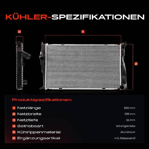 1x Kühler Wasserkühler Motorkühler für BMW E81 E82 E87 E88 E90 E91 E92 2004-2013 Bild 1x Kühler Wasserkühler Motorkühler für BMW E81 E82 E87 E88 E90 E91 E92 2004-2013