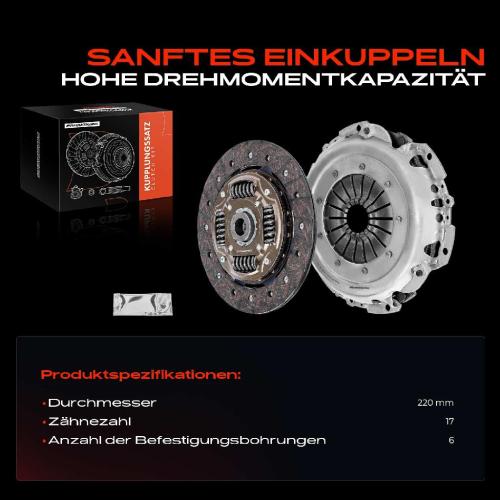 Frankberg 1x Kupplungssatz für Ford B-Max Van Ecosport Fiesta VI KA Tourneo Courier B460 MPV Transit Kasten/MPV Mazda 2 Bild Frankberg 1x Kupplungssatz für Ford B-Max Van Ecosport Fiesta VI KA Tourneo Courier B460 MPV Transit Kasten/MPV Mazda 2