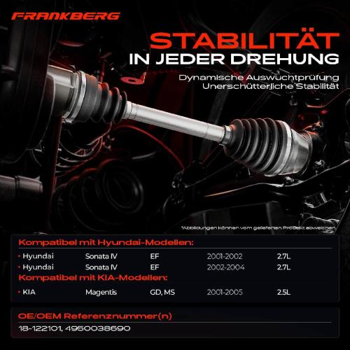 1x Antriebswelle Vorderachse Rechts für Hyundai Sonata IV EF 2.7L KIA Magentis GD MS 2.5L 2001-2005 Bild 1x Antriebswelle Vorderachse Rechts für Hyundai Sonata IV EF 2.7L KIA Magentis GD MS 2.5L 2001-2005