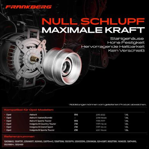 1x Generatorfreilauf Lichtmaschine für Opel Astra K Insignia B 1.4L 1.5L Bild 1x Generatorfreilauf Lichtmaschine für Opel Astra K Insignia B 1.4L 1.5L