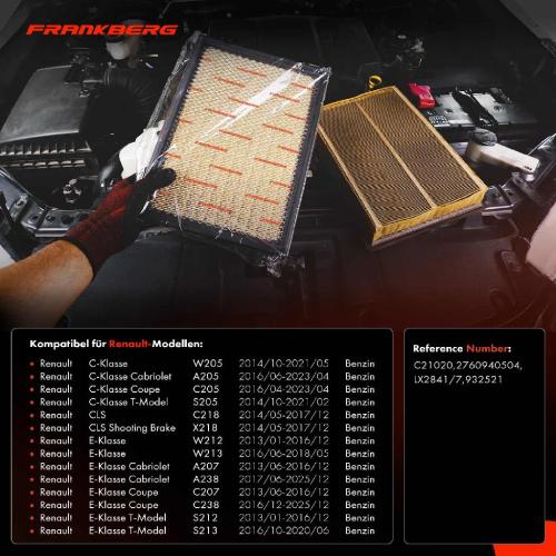 2x Luftfilter Filtereinsatz für Mercedes-Benz C-Klasse W205 E-Klasse W212 S-Klasse CLS GLC GLE Bild 2x Luftfilter Filtereinsatz für Mercedes-Benz C-Klasse W205 E-Klasse W212 S-Klasse CLS GLC GLE