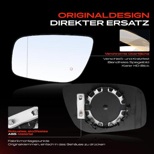 1x Spiegelglas Außenspiegel links für Renault Clio Megane Scénic Laguna Bild 1x Spiegelglas Außenspiegel links für Renault Clio Megane Scénic Laguna