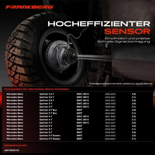 Frankberg 1x ABS Sensor Vorderachse beidseitig für Mercedes-Benz Esprinter Kasten Sprinter 3,5-T Bus 3-T B907 B910 Bild Frankberg 1x ABS Sensor Vorderachse beidseitig für Mercedes-Benz Esprinter Kasten Sprinter 3,5-T Bus 3-T B907 B910