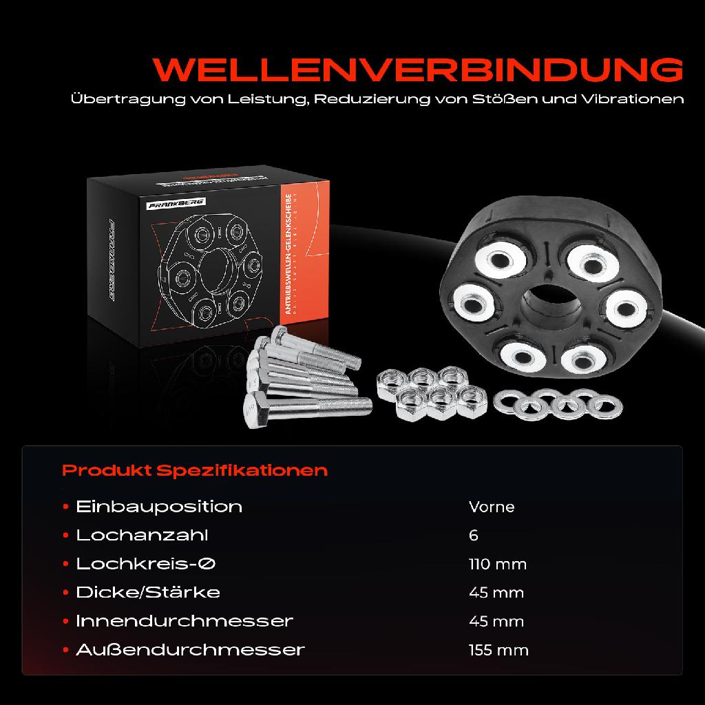 1x Gelenkscheibe Hardyscheibe Kardanwelle Vorne für BMW E90 E91 E92 E93 325d E60 E61 E63 E64 X3