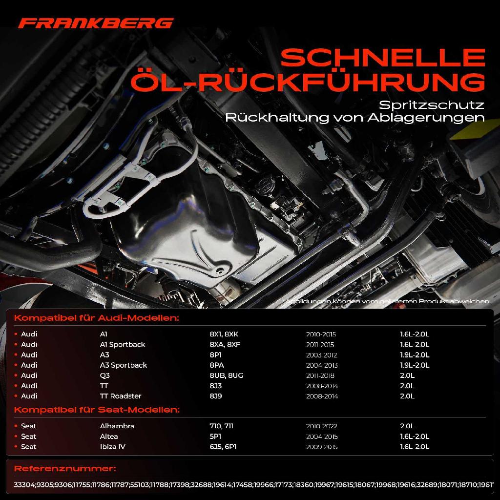 1x Ölwanne Motorölwanne für VW Golf Passat Touran Jetta Audi A1 A3 Q3 TT Skoda Seat 1.6L 1.9L 2.0L