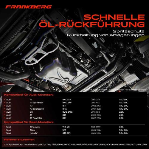 Frankberg 1x Ölwanne Motorölwanne für VW Golf Passat Touran Jetta Audi A1 A3 Q3 TT Skoda Seat 1.6L 1.9L 2.0L Bild Frankberg 1x Ölwanne Motorölwanne für VW Golf Passat Touran Jetta Audi A1 A3 Q3 TT Skoda Seat 1.6L 1.9L 2.0L