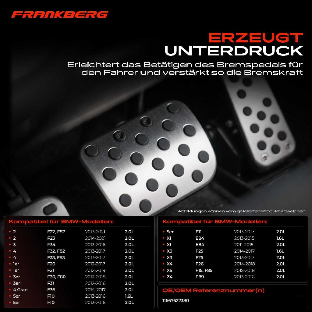 1x Unterdruckpumpe Bremsanlage Vakuumpumpe für BMW 1er F20 F21 2er F22 F33 F36 X3 F25 1.5L-3.0L