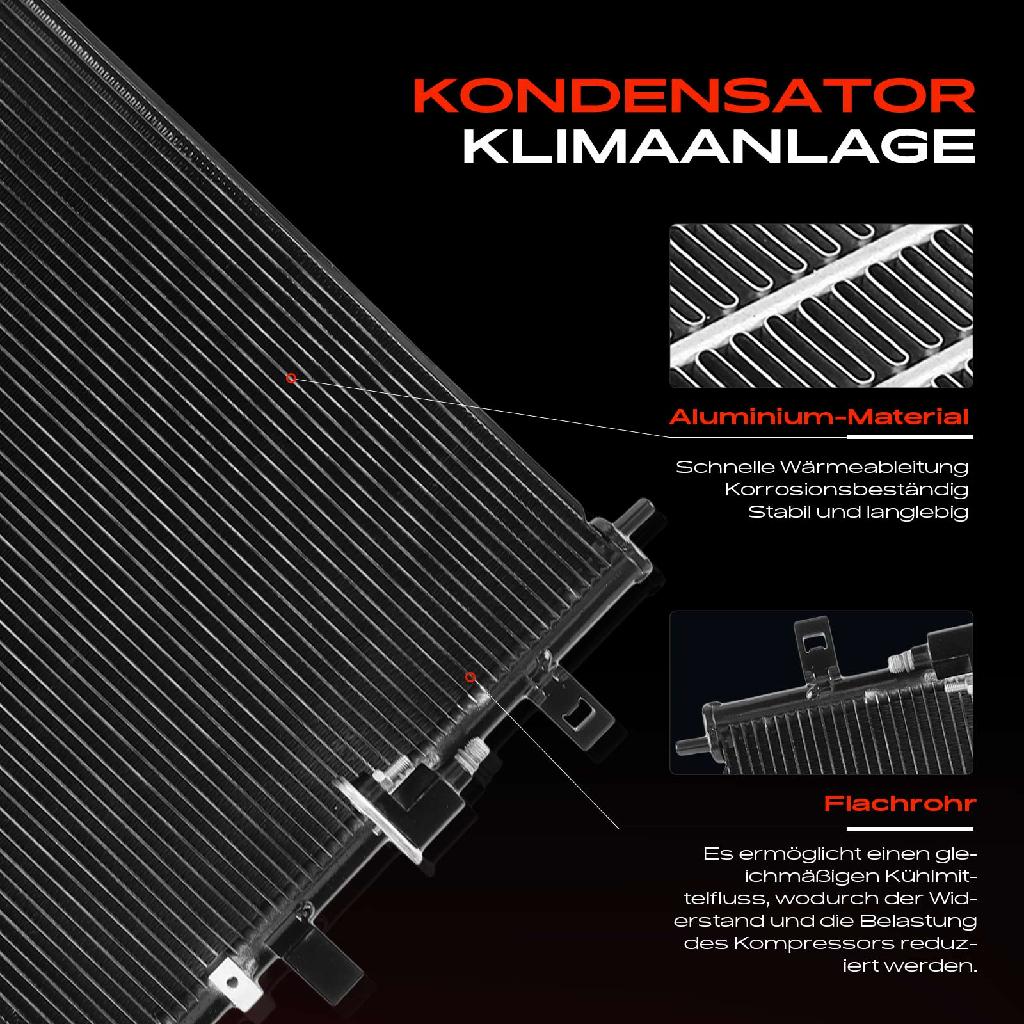 1x Kondensator Klimaanlage für Audi Q5 8RB A6 4G 2011-2018 2.0L