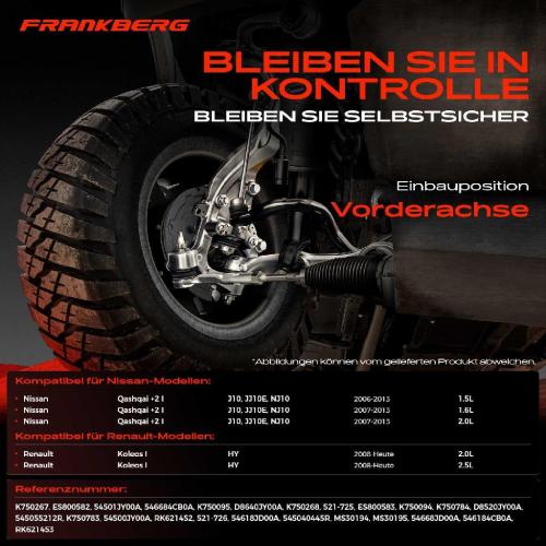 1x Querlenker Satz Vorderachse für Nissan Qashqai I Renault Koleos 1.5L 1.6L 2.0L 2.5L Bj ab 2006 Bild 1x Querlenker Satz Vorderachse für Nissan Qashqai I Renault Koleos 1.5L 1.6L 2.0L 2.5L Bj ab 2006