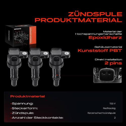 Frankberg 3x Zündmodul Zündspule für Hyundai i10 BA IA PA KIA Picanto TA 1.0L 2011-2019 Bild Frankberg 3x Zündmodul Zündspule für Hyundai i10 BA IA PA KIA Picanto TA 1.0L 2011-2019