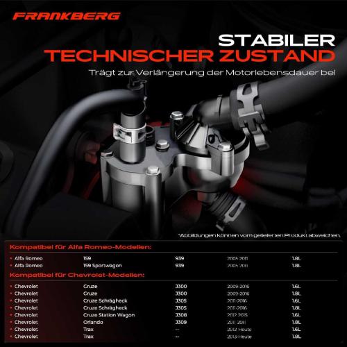 Frankberg 1x Thermostat Kühlmittel für Alfa Romeo 159 Chevrolet Cruze Fiat Opel 1.6L 1.8L Bj ab 2005 Bild Frankberg 1x Thermostat Kühlmittel für Alfa Romeo 159 Chevrolet Cruze Fiat Opel 1.6L 1.8L Bj ab 2005