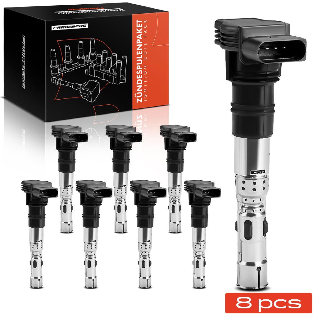Frankberg 8x Zündmodul Zündspule für VW Phaeton 3D1 3D2 3D3 3D4 3D6 3D7 3D8 3D9 Touareg 7L6 7L7 7LA 4.2L 2004-2006