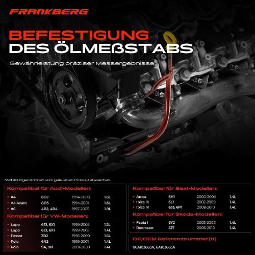 Frankberg 1x Trichter Ölpeilstab für VW Polo Audi A4 A6 Seat Ibiza III Skoda Fabia I Bild Frankberg 1x Trichter Ölpeilstab für VW Polo Audi A4 A6 Seat Ibiza III Skoda Fabia I