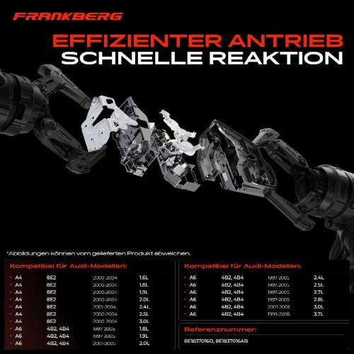Frankberg 1x Türschloss Vorne Rechts für Audi A4 Avant A6 1.6L 1.8L 1.9L 2.0L 2.4L 2.5L 3.0L 4.2L 1997-2005 Bild Frankberg 1x Türschloss Vorne Rechts für Audi A4 Avant A6 1.6L 1.8L 1.9L 2.0L 2.4L 2.5L 3.0L 4.2L 1997-2005