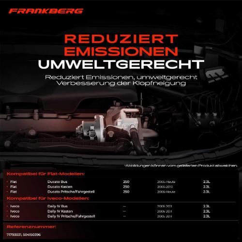 Frankberg 1x AGR-Ventil Abgasrückführungsventil für Fiat Ducato Bus Kasten Pritsche/Fahrgestell Iveco Daily IV IV IV Bild Frankberg 1x AGR-Ventil Abgasrückführungsventil für Fiat Ducato Bus Kasten Pritsche/Fahrgestell Iveco Daily IV IV IV