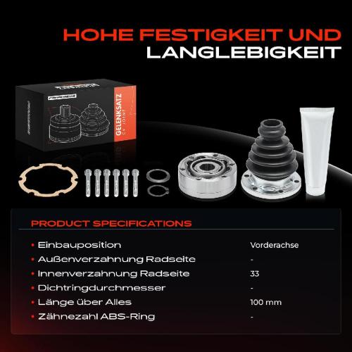 Frankberg 1x Antriebswelle Gelenksatz Vorderachse für VW Golf Audi 80 Seat Ibiza Skoda Fabia Bild Frankberg 1x Antriebswelle Gelenksatz Vorderachse für VW Golf Audi 80 Seat Ibiza Skoda Fabia