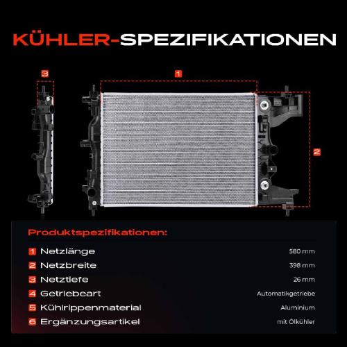 1x Kühler Wasserkühler Motorkühler für Chevrolet Cruze J300 J305 1.6L 2009-2016 Bild 1x Kühler Wasserkühler Motorkühler für Chevrolet Cruze J300 J305 1.6L 2009-2016