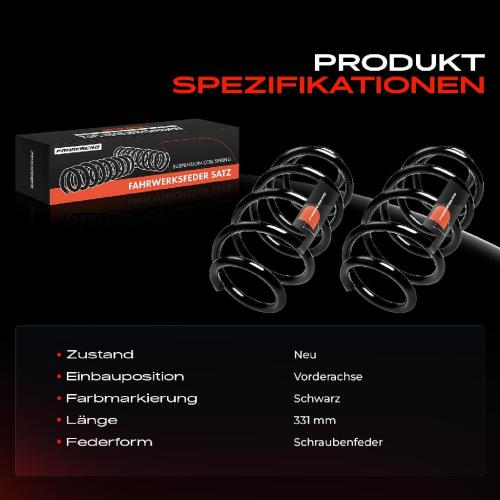 2x Fahrwerksfeder Vorderachse für Audi A3 8P1 2.0L 2004-2012 Bild 2x Fahrwerksfeder Vorderachse für Audi A3 8P1 2.0L 2004-2012