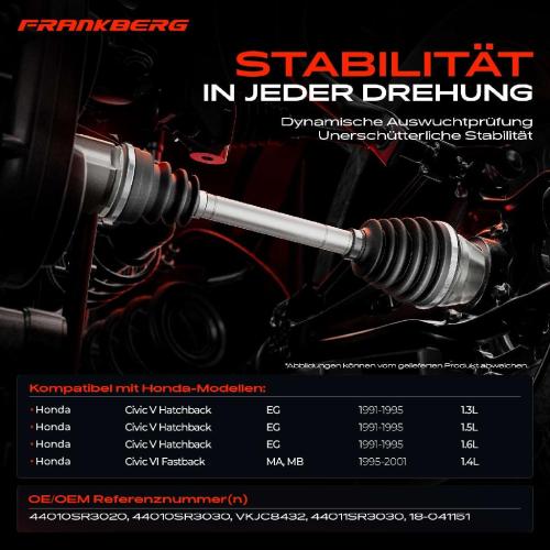 1x Antriebswelle Vorderachse Links für Honda Civic V Hatchback EG MB CRX III Bild 1x Antriebswelle Vorderachse Links für Honda Civic V Hatchback EG MB CRX III