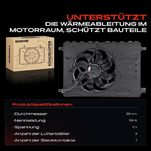 Frankberg 1x Motorkühller Einfachlüfter mit Kühlerlüfterrahmen Ford Galaxy WA6 Mondeo IV BA7 S-Max WA6 Bild Frankberg 1x Motorkühller Einfachlüfter mit Kühlerlüfterrahmen Ford Galaxy WA6 Mondeo IV BA7 S-Max WA6