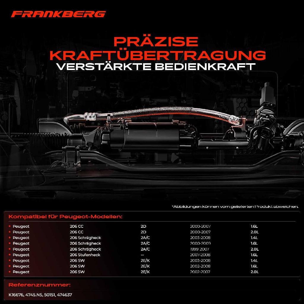 1x Seilzug Feststellbremse Hinterachse beidseitig für Peugeot 206 CC 2D 206 SW 2E Schrägheck