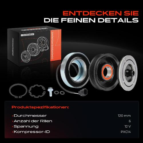 1x Magnetkupplung Klimakompressor für Nissan Qashqai II X-Trail Renault Megane Bild 1x Magnetkupplung Klimakompressor für Nissan Qashqai II X-Trail Renault Megane