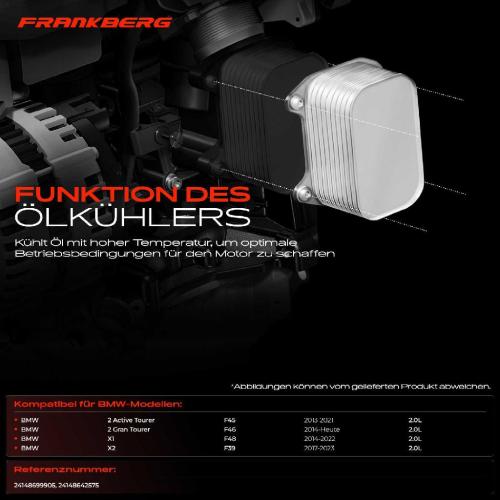 1x Ölkühler Motoröl für BMW 2 Active/Gran Tourer F45 F46 218d X1 F48 X2 F39 Bild 1x Ölkühler Motoröl für BMW 2 Active/Gran Tourer F45 F46 218d X1 F48 X2 F39