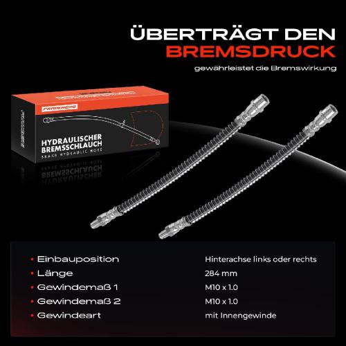 Frankberg 2x Bremsschlauch Bremsschläuche Hinterachse Links oder Rechts für Mercedes-Benz C219 W211 S211 W220 Bild Frankberg 2x Bremsschlauch Bremsschläuche Hinterachse Links oder Rechts für Mercedes-Benz C219 W211 S211 W220