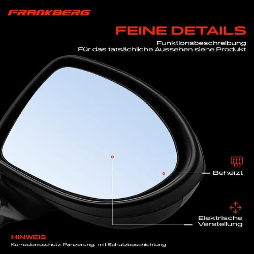 Frankberg 1x Außenspiegel Rechts für KIA Rio 3 Rio 3 Hatchback Van Rio 3 Stufenheck UB Bj ab 2011 Bild Frankberg 1x Außenspiegel Rechts für KIA Rio 3 Rio 3 Hatchback Van Rio 3 Stufenheck UB Bj ab 2011