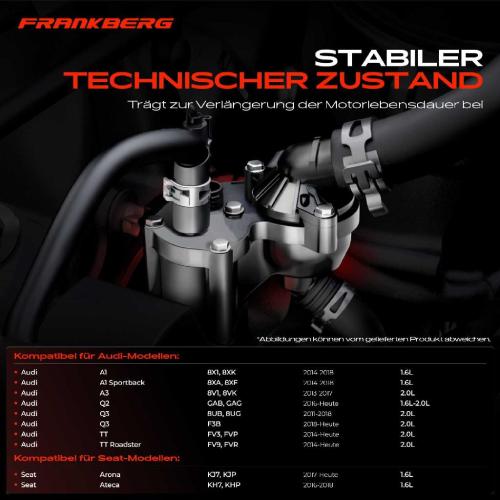 Frankberg 1x Thermostat Kühlmittel für VW Passat Sharan Touran Audi A1 A3 Q2 Q3 Seat Ibiza V Bild Frankberg 1x Thermostat Kühlmittel für VW Passat Sharan Touran Audi A1 A3 Q2 Q3 Seat Ibiza V
