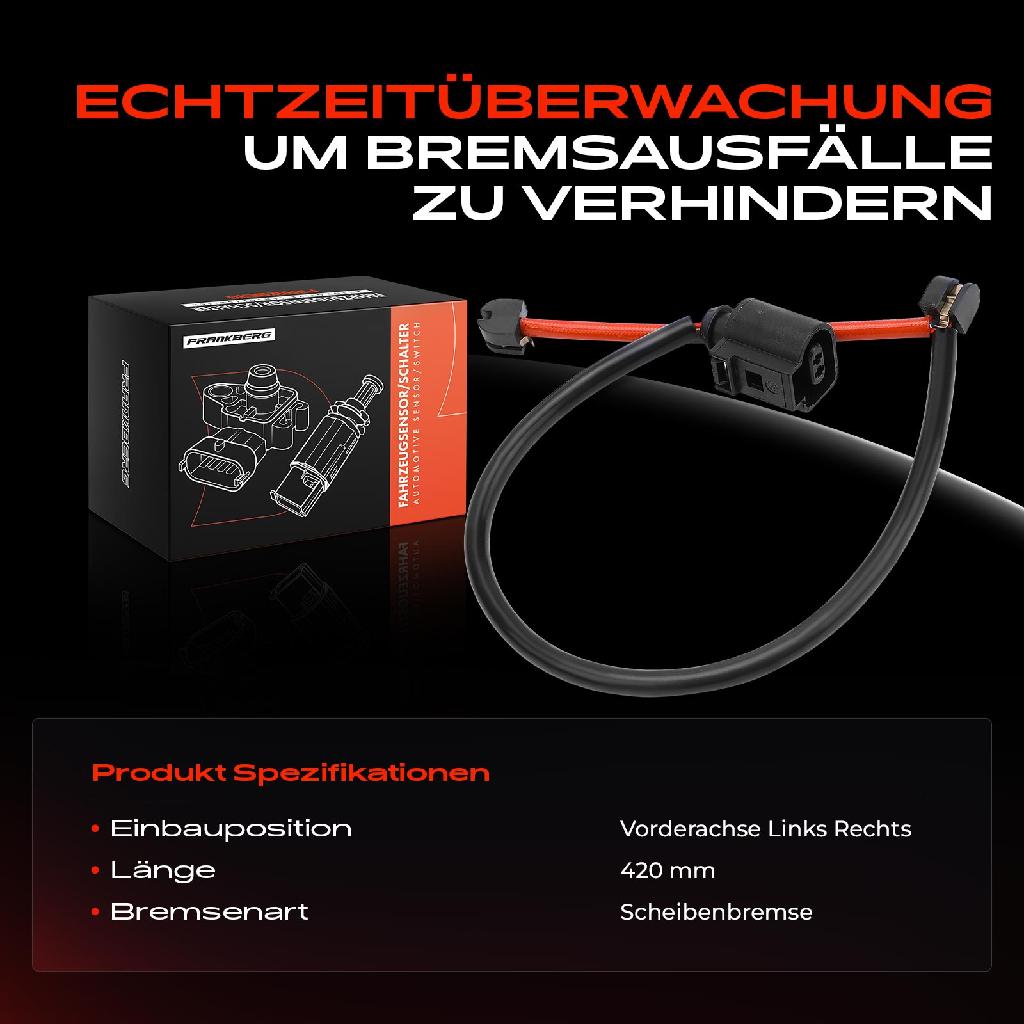 1x Warnkontakt Bremsbelagverschleiß Vorderachse für VW Touareg Audi Q7 Porsche Cayenne