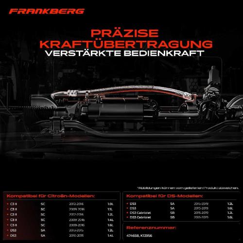 2x Seilzug Feststellbremse Hinterachse beidseitig für DS DS3 Cabriolet SB SA Citroen C3 II SC Bild 2x Seilzug Feststellbremse Hinterachse beidseitig für DS DS3 Cabriolet SB SA Citroen C3 II SC