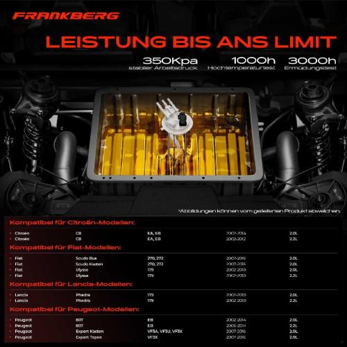 Frankberg 1x Kraftstoffpumpe für Citroën C8 Jumpy Kasten Fiat Scudo Bus Pritsche/Fahrgestell Ulysse Lancia Phedra Bild Frankberg 1x Kraftstoffpumpe für Citroën C8 Jumpy Kasten Fiat Scudo Bus Pritsche/Fahrgestell Ulysse Lancia Phedra