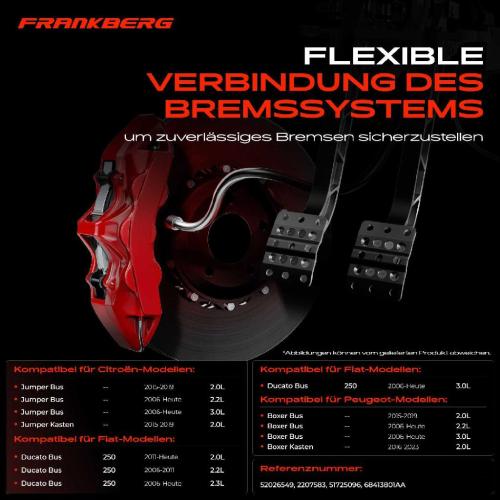 2x Bremsschlauch Bremsschläuche Hinterachse Links oder Rechts für Citroën Jumper Fiat Ducato Peugeot Bild 2x Bremsschlauch Bremsschläuche Hinterachse Links oder Rechts für Citroën Jumper Fiat Ducato Peugeot