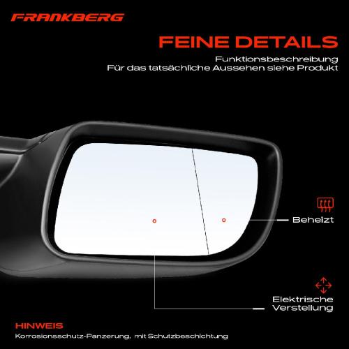 Frankberg 1x Außenspiegel Links für VW Polo 9A 9N 9A2 9A4 9A6 9N2 1.2L 1.4L 1.9L 2001-2005 Bild Frankberg 1x Außenspiegel Links für VW Polo 9A 9N 9A2 9A4 9A6 9N2 1.2L 1.4L 1.9L 2001-2005