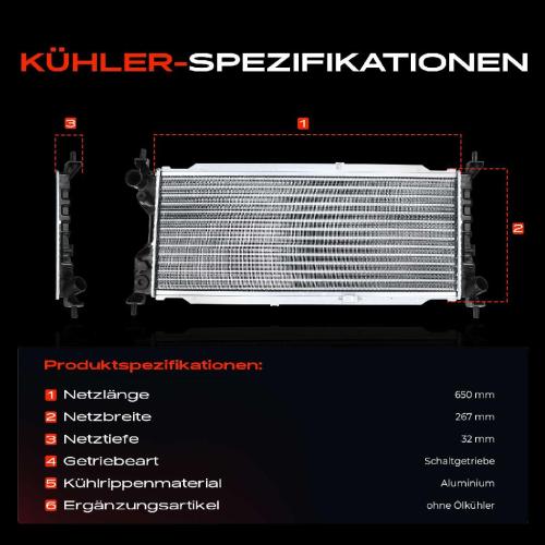 1x Kühler Wasserkühler Motorkühler für Opel Combo 1.7L Corsa B 1.5L 1.7L Bild 1x Kühler Wasserkühler Motorkühler für Opel Combo 1.7L Corsa B 1.5L 1.7L