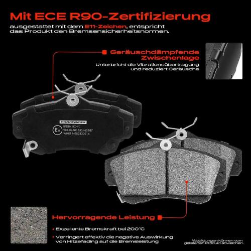 4x Bremsbeläge Vorderachse für Chrysler PT Cruiser Cabriolet 1.6L 2.0L 2.2L 2.4L 2000-2010 Bild 4x Bremsbeläge Vorderachse für Chrysler PT Cruiser Cabriolet 1.6L 2.0L 2.2L 2.4L 2000-2010