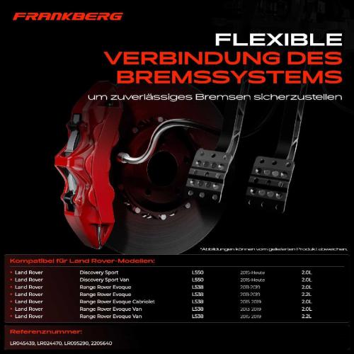 1x Bremsschlauch Bremsschläuche Vorderachse Links oder Rechts für Land Rover Range Roveroque 2.0L 2.2L Bild 1x Bremsschlauch Bremsschläuche Vorderachse Links oder Rechts für Land Rover Range Roveroque 2.0L 2.2L