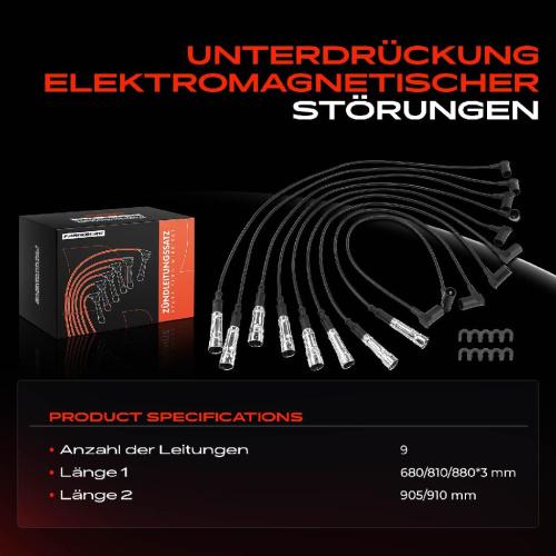 9x Zündleitungssatz Zündkabel für Mercedes-Benz S-Klasse W126 C126 SL R107 Bild 9x Zündleitungssatz Zündkabel für Mercedes-Benz S-Klasse W126 C126 SL R107