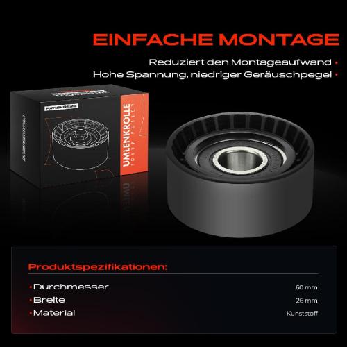 1x Umlenkrolle Führungsrolle für BMW 3er F31 1er F20 5er F10 4 7er X1 X3 Bild 1x Umlenkrolle Führungsrolle für BMW 3er F31 1er F20 5er F10 4 7er X1 X3