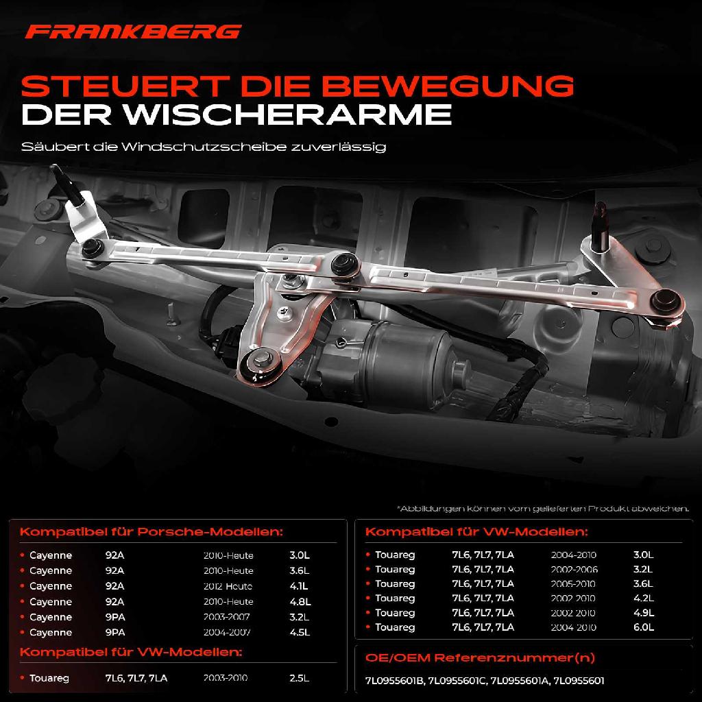 1x Wischergestänge Vorne für VW Touareg Porsche Cayenne