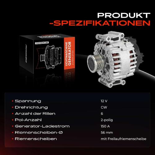 1x Lichtmaschine Generator für Audi A6 4F2 C6 Avant 4F5 C6 2.0 TFSI 2005-2011 Bild 1x Lichtmaschine Generator für Audi A6 4F2 C6 Avant 4F5 C6 2.0 TFSI 2005-2011