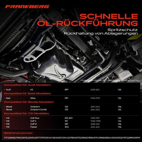 Frankberg 1x lwanne Motor lwanne f r VW Golf V VI Audi A3 8P1 8PA Seat Altea Skoda Octavia II 1.6L 2.0L Bild Frankberg 1x lwanne Motor lwanne f r VW Golf V VI Audi A3 8P1 8PA Seat Altea Skoda Octavia II 1.6L 2.0L