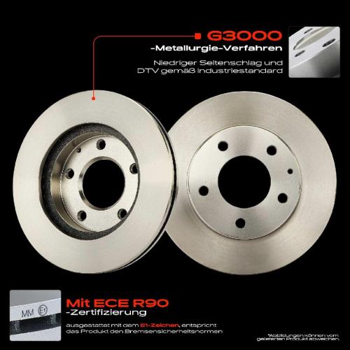 Frankberg 2x Bremsscheiben Vorderachse für Mazda 626 III Hatchback IV V Station Wagon B-Serie MX-6 Premacy Xedos 6 Bild Frankberg 2x Bremsscheiben Vorderachse für Mazda 626 III Hatchback IV V Station Wagon B-Serie MX-6 Premacy Xedos 6