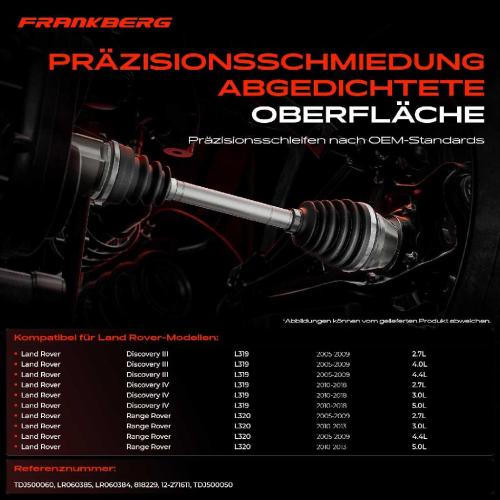 1x Antriebswelle Gelenksatz Vorderachse für Land Rover Discovery L319 Range Rover Sport Bild 1x Antriebswelle Gelenksatz Vorderachse für Land Rover Discovery L319 Range Rover Sport