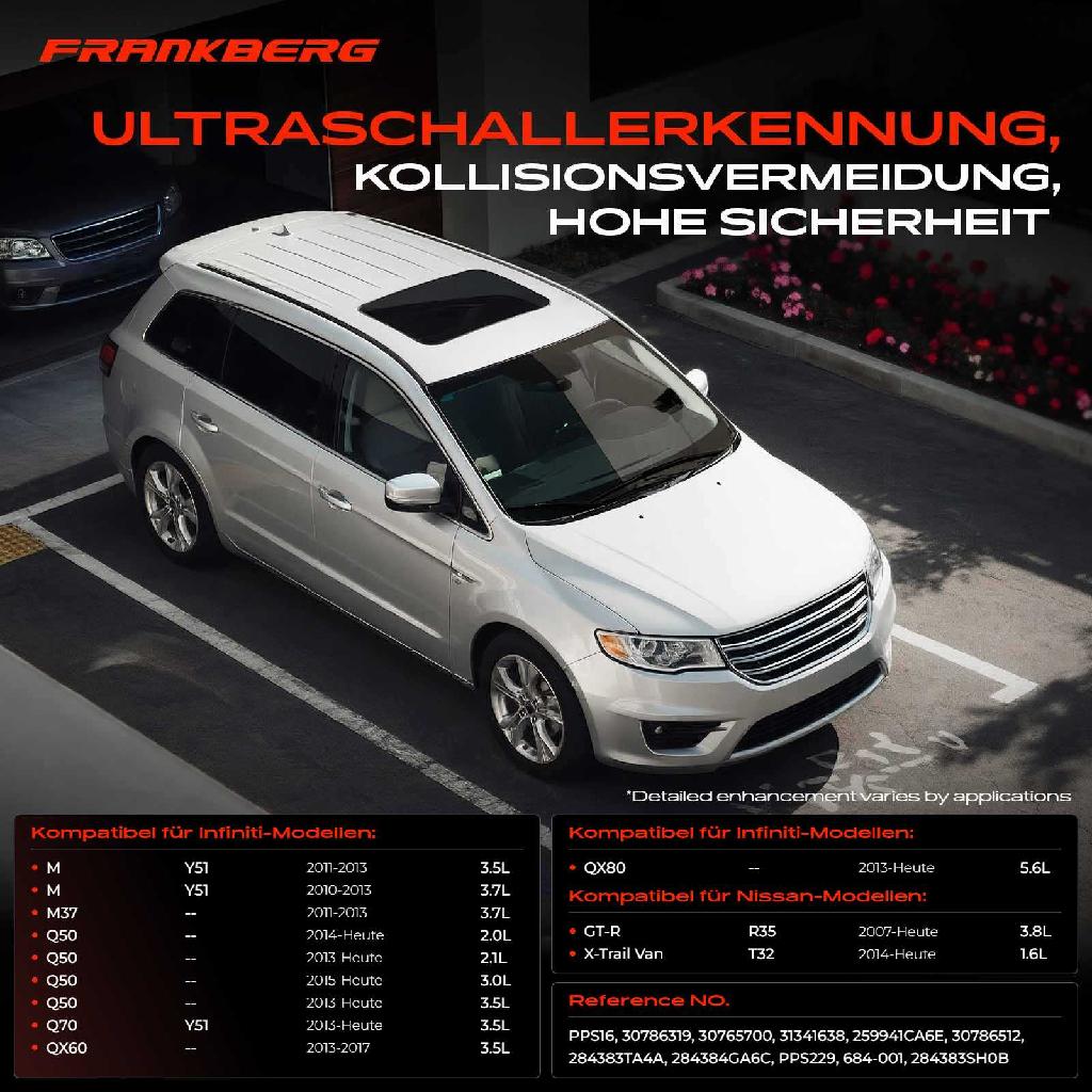 4x Parksensor PDC Sensor Vorne und Hinten für Infiniti Q50 Q70 QX60 Nissan X-Trail