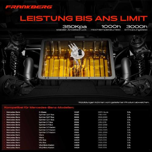 Frankberg 1x Kraftstoffpumpe für Mercedes-Benz G-Klasse W461 Sprinter 3,5-T Bus Kasten Pritsche/Fahrgestell B906 Bild Frankberg 1x Kraftstoffpumpe für Mercedes-Benz G-Klasse W461 Sprinter 3,5-T Bus Kasten Pritsche/Fahrgestell B906